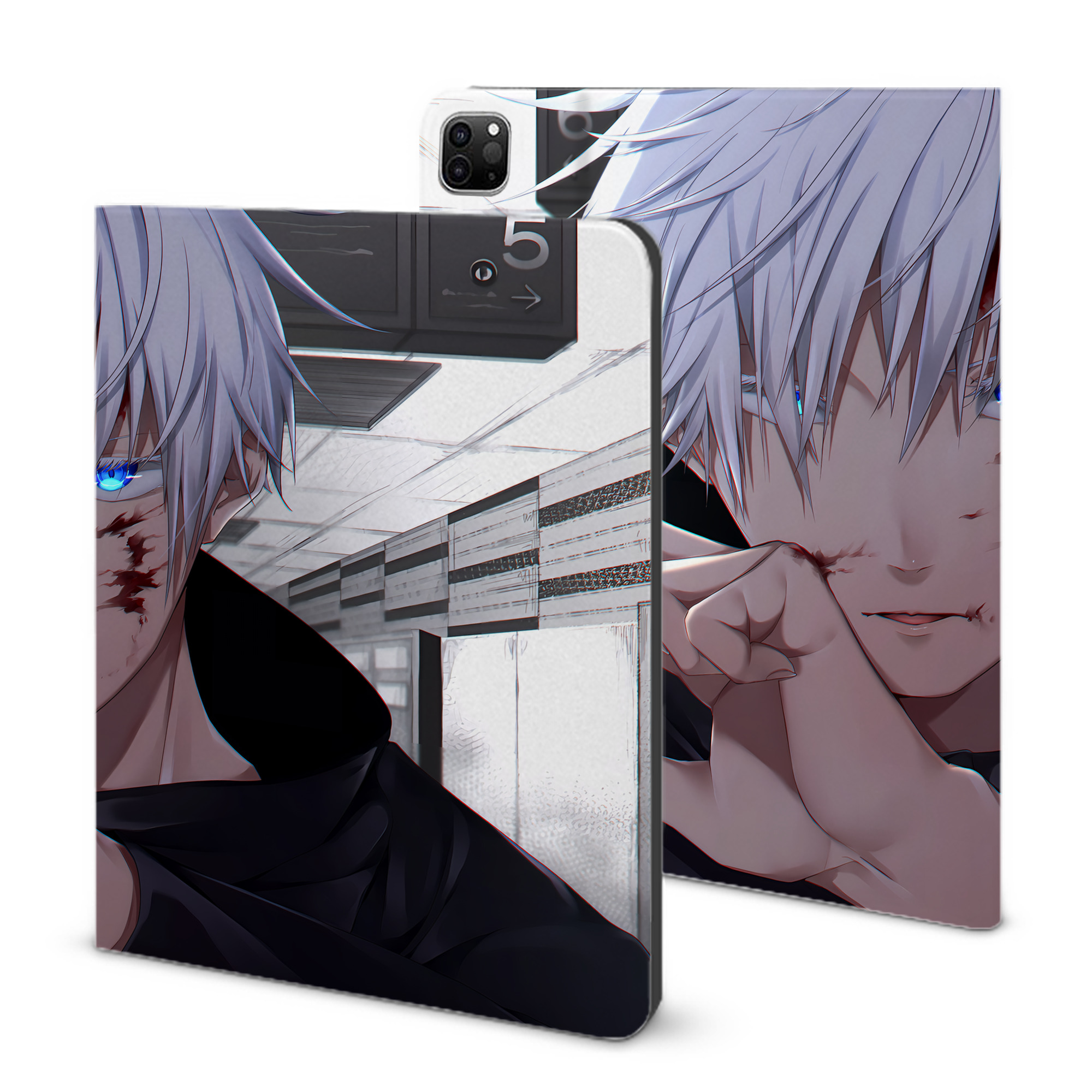 （画像用） 呪術廻戦 Jujutsu Kaisen IPad ケース ブック型 PUレザー TPU 耐衝撃 軽量 薄型 ペン収納なし 全面保護 IPad 各モデル対応